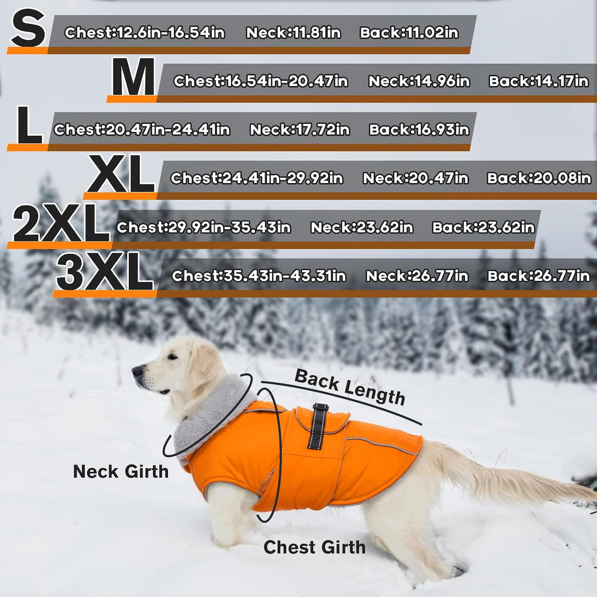 Dog Coats for Large Dogs Waterproof Dog Jacket with Adjustable Fit – Essentials for Dogs - S / Orange - image 4