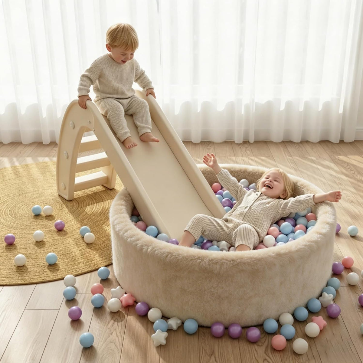 TRENDPLAY ball pit balls in star, heart and round shapes with pastel colors - view 24