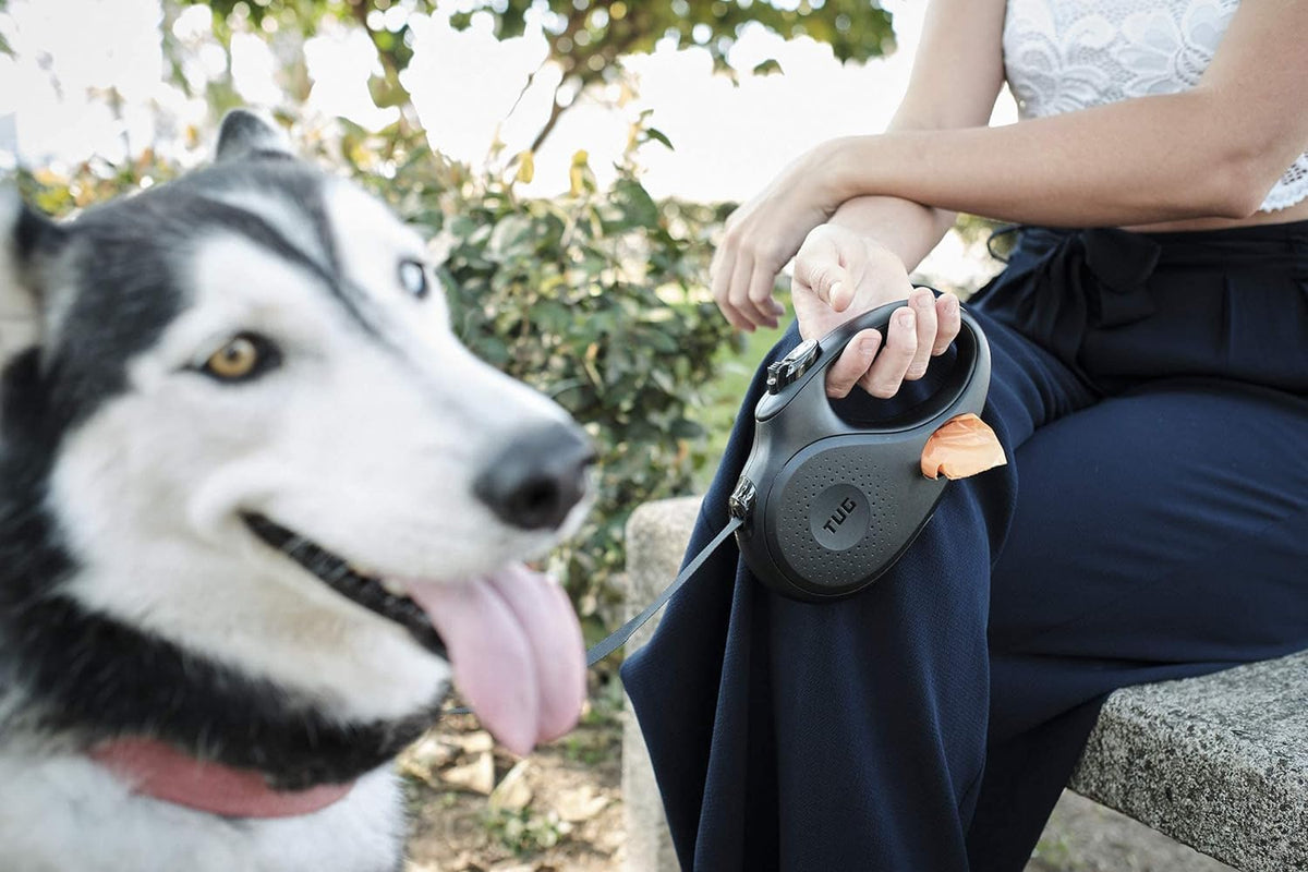 TUG Oval 360° Tangle-Free Retractable Dog Leash with Integrated Waste - Black / Small - image 3