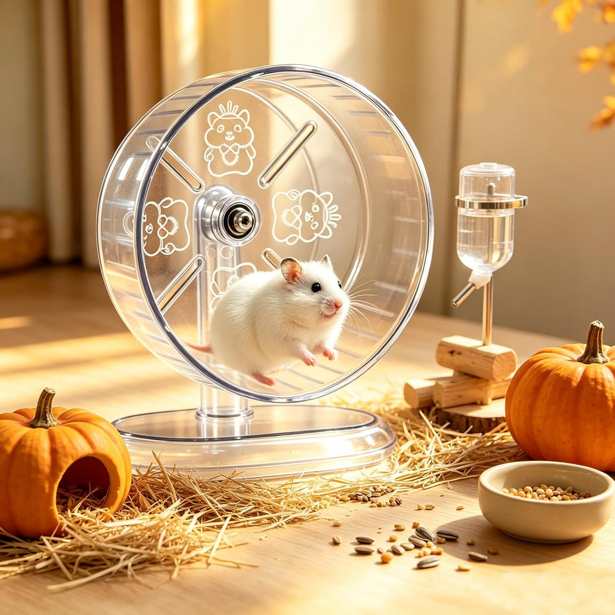 lazYYzal Silent Hamster Wheel - Ф 9.5 inch / Transparent - image 3