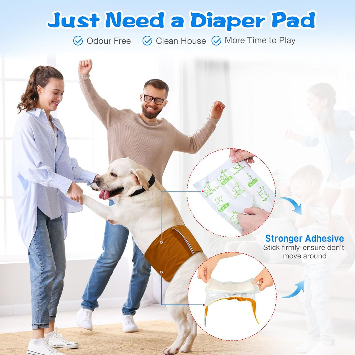 Dog Diaper Liners 100ct Super Absorption Disposable Dog Diaper - Large / 100 - image 3