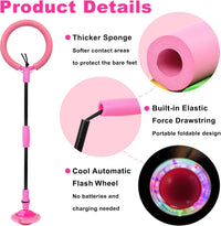 Hewog Skip Ball, Portable Foldable Colorful Flash Wheel Swing Ball, Kids Toys for Girls & Boys - Pink - image 4