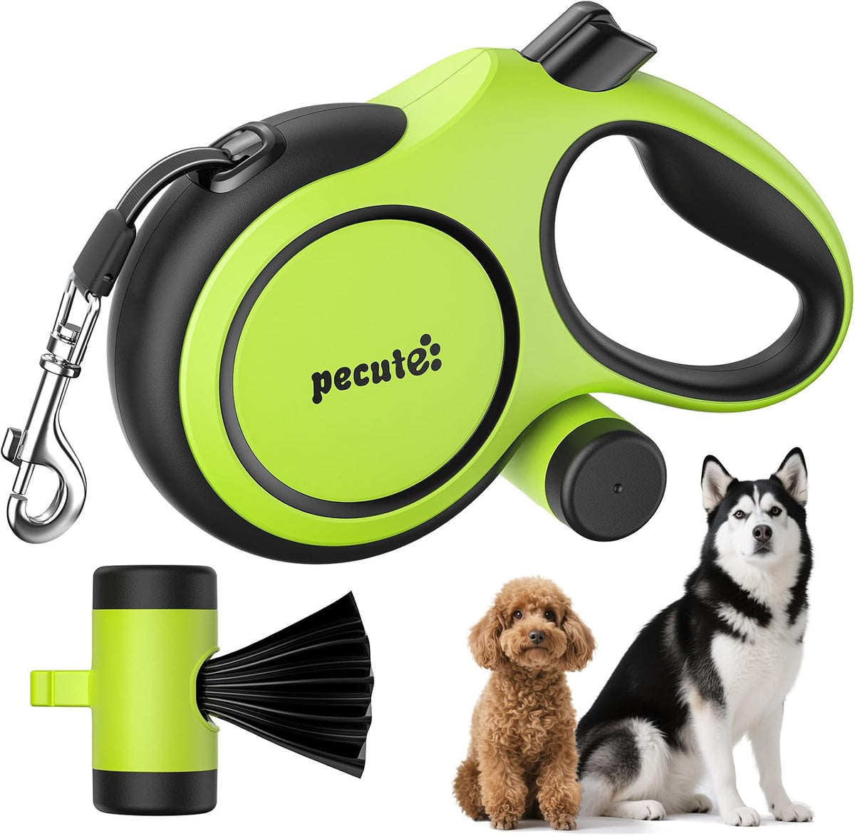 Pecute Heavy Duty Retractable Dog Leash 26ft for Large Dogs – Essentials for Dogs - Green / 16ft| up to 110 lbs