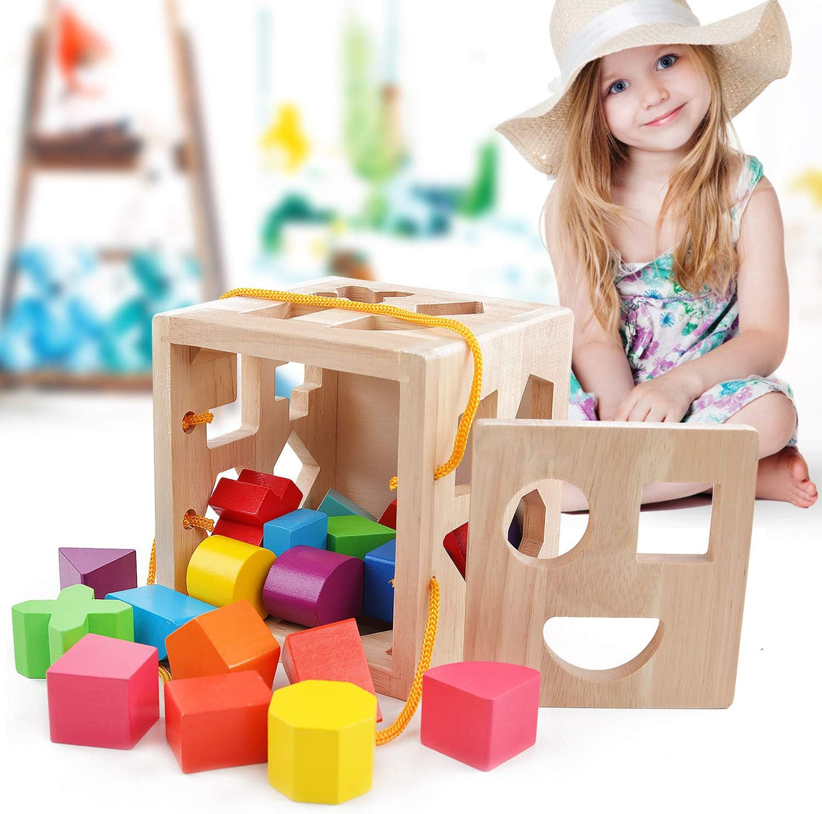 QZMTOY Shape Sorter Toys with 19 Shape Blocks – Fun for Kids & Family - image 3