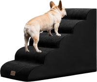 Dog Stairs for Small Dogs, 3-Step Pet Steps for Couch Sofa - Black / 5 / 5-Step (33"D x 15.7"W x 22.6"H)
