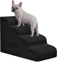 4 Step Dog Stairs Pet Ramp for High Beds, Sofas and Cars – Essentials for Dogs - Black / 4.0 / 4-Step 20"H