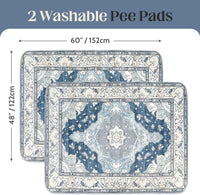 Washable Pee Pads for Dogs, Non-Slip Potty Pads - Navy & Ecru / 60"x48" (Pack of 2) - image 2