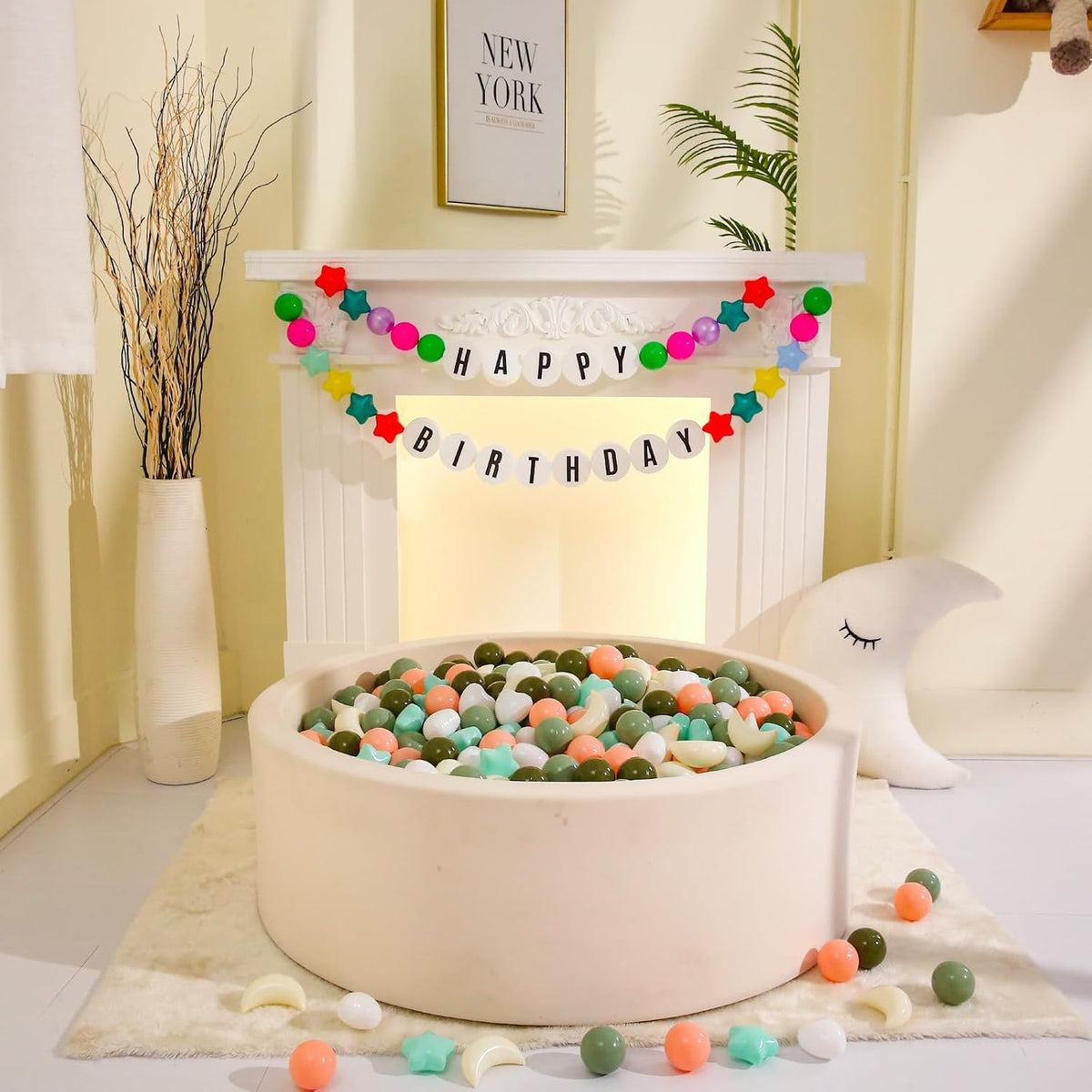 GOGOSO star, heart and moon ball pit balls in a pastel color mix with storage bag - view 13