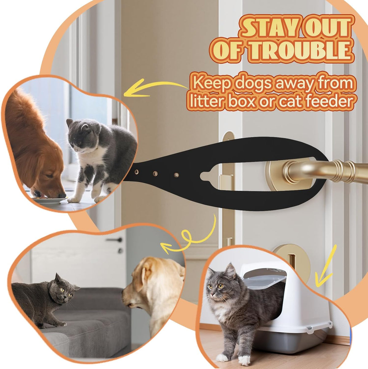 TGIOW Cat Door Latch, Cat Door Stopper Keep Open 2.5-6", White - 1pcs-black - image 3