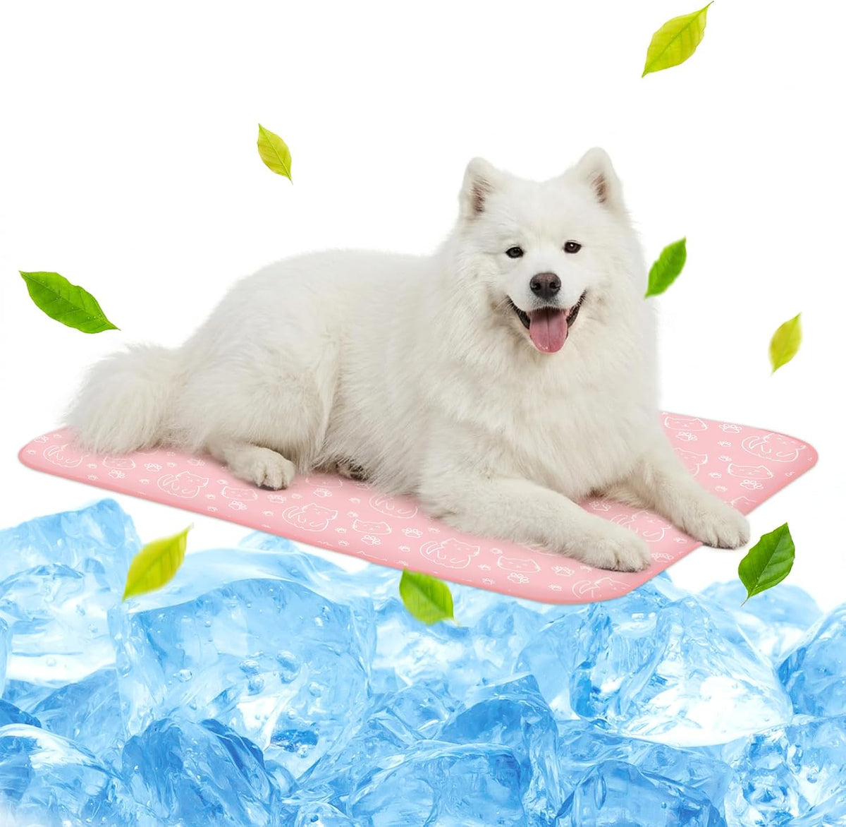 NWK Pack of 4 Pet Cooling Mat Q-Max>0.345 for Dogs & Cats – Essentials for Dogs - Pink Cat / Large (39'' X 27'' X 0.3'') / 4