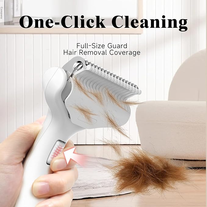 Undercoat Shedding Brush for Dogs & Cats – Professional Deshedding & Dematting Tool –Steam Brush for Cat & Dog Includes Waterless Shampoo