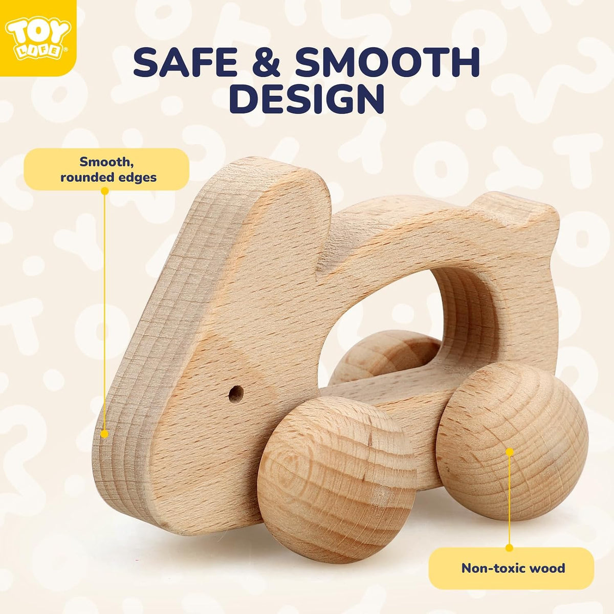 TOY Life Wooden Toys Cars, Montessori Baby Toys 6-12 Months - Animal Set - image 2