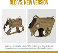 OneTigris Tactical Dog Harness No-Pull Service Vest for Medium Large - Small / Brown - image 3