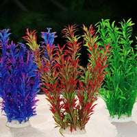 DSkoiph 2 pcs Aquarium Decor Plastic Plants Extra Large 21 Inches - Wine - image 2