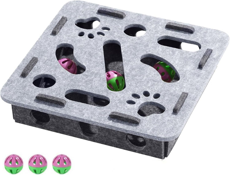 Interactive Cat Puzzle Toy – Felt Scratch Enrichment Box-Pet Toys-BIG FRENCHIES-Jane's Pet Boutique