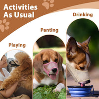Mesh Dog Muzzle Suits for Small Medium Large Dogs Dog Muzzle Set – Essentials for Dogs - Beige / Full Size 7 PCS(XXS-XXL) - image 4