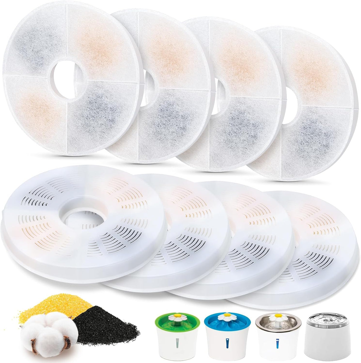 12 Pack Cat Water Fountain Filter Replacement Compatible with Catit - 8 pack