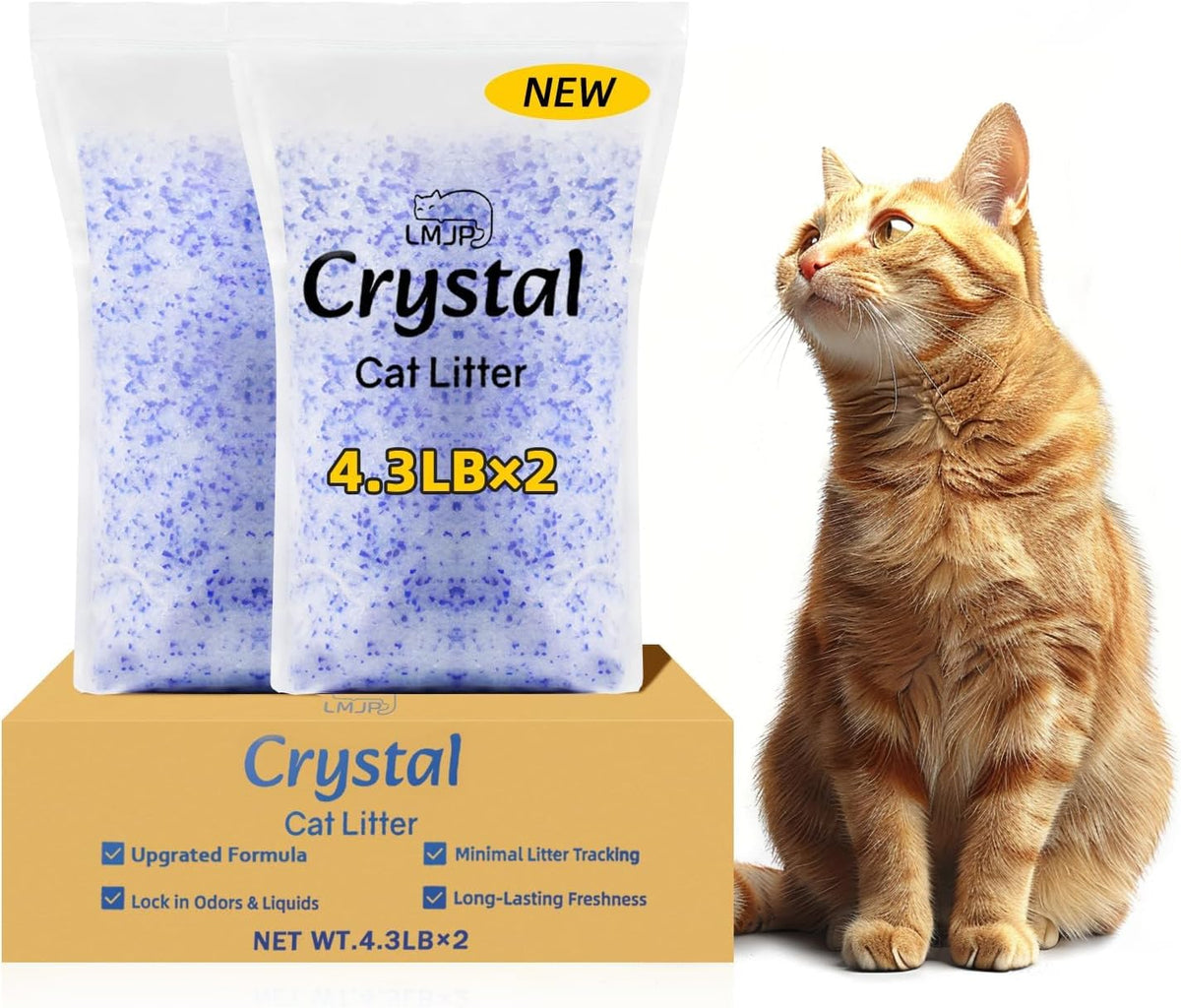 Crystal Cat Litter for Long-Lasting Odor Control, Non-Clumping - 8.6 lb / Classic