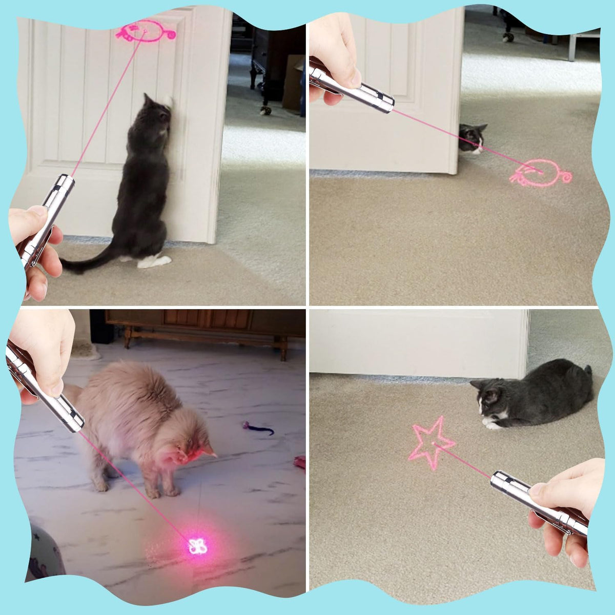 Cat Toy, USB Rechargeable, 3 Light Modes, 5 Fun Patterns, Indoor – Essentials for Cats - 1 pcs red light - image 2