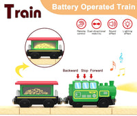 Wooden Train Accessories Battery Operated Locomotive Train - image 2