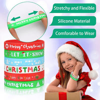 JUNEBRUSHS 24pcs Halloween Silicone Bracelets - Christmas Style - image 3