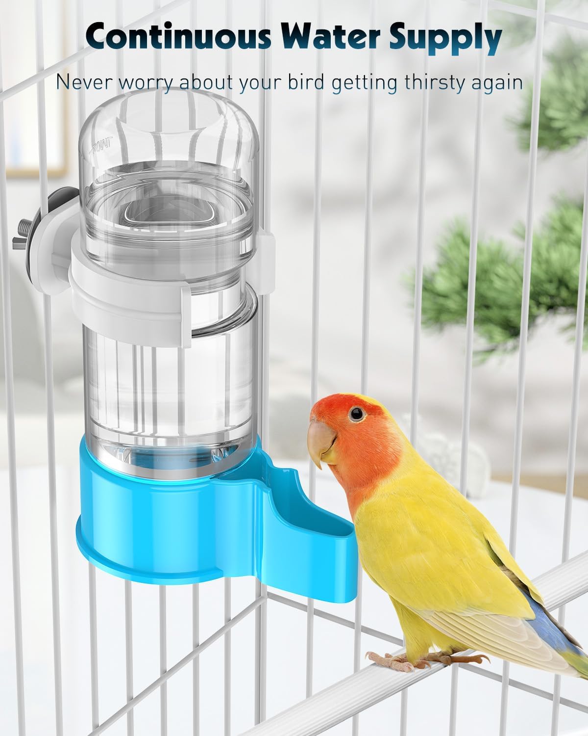 Pawfly 2 Pcs Bird Water Dispenser, Automatic Water Feeder - 2 PC / Blue - image 3