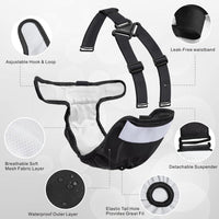 Idepet Female Dog Diapers with Suspender Detachable - 3 Pcs Black / L - image 4