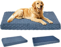 EMPSIGN Dog Bed Mat Crate Pad Mattress, Ultra Soft Pet Kennel - Navy/Grey / XL(41"*28"*3")