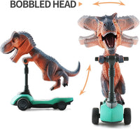 DINOBROS Dinosaur Scooter Toys Pull Back Cars Mini Finger Kick - image 4
