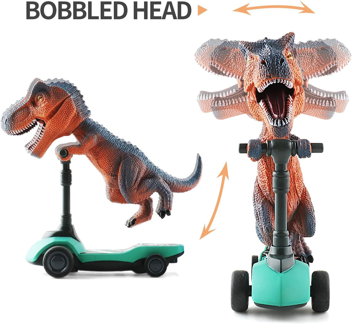 DINOBROS Dinosaur Scooter Toys Pull Back Cars Mini Finger Kick - image 4