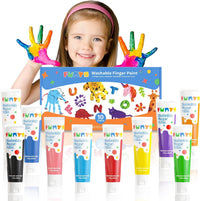 Funto Kids Washable Finger Paint Set - 10 PCS Basic Colors