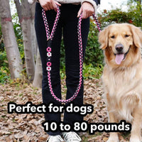 5FT Braided Cotton Rope Leash for Small, Medium and Large Dogs - Pink Velvet