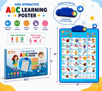 Just Smarty Interactive Alphabet Wall Chart, ABC & 123's, Blue – Fun for Kids & Family - ABCs and 123s - Blue with Light - image 2