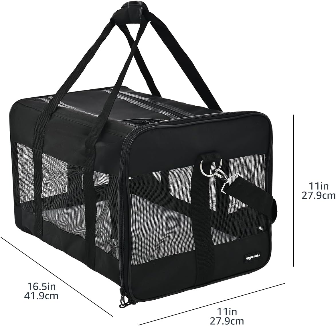 Amazon Basics Airline Approved Soft-Sided Mesh Pet Travel Carrier - 16.5"L x 11.0"W x 11.0"H / Without Wheels - image 2