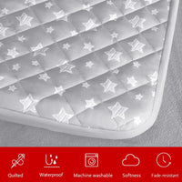 Waterproof Dog Bed Covers Replacement Lovely Grey Star Print - Grey Star / 16 x 25 x 5 inch（Pack of 2） - image 2