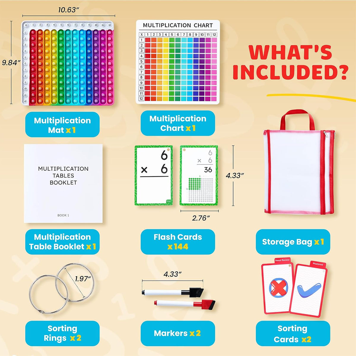 JoyCat Multiplication Flash Cards + Chart - Multiplication Flash Cards - image 4