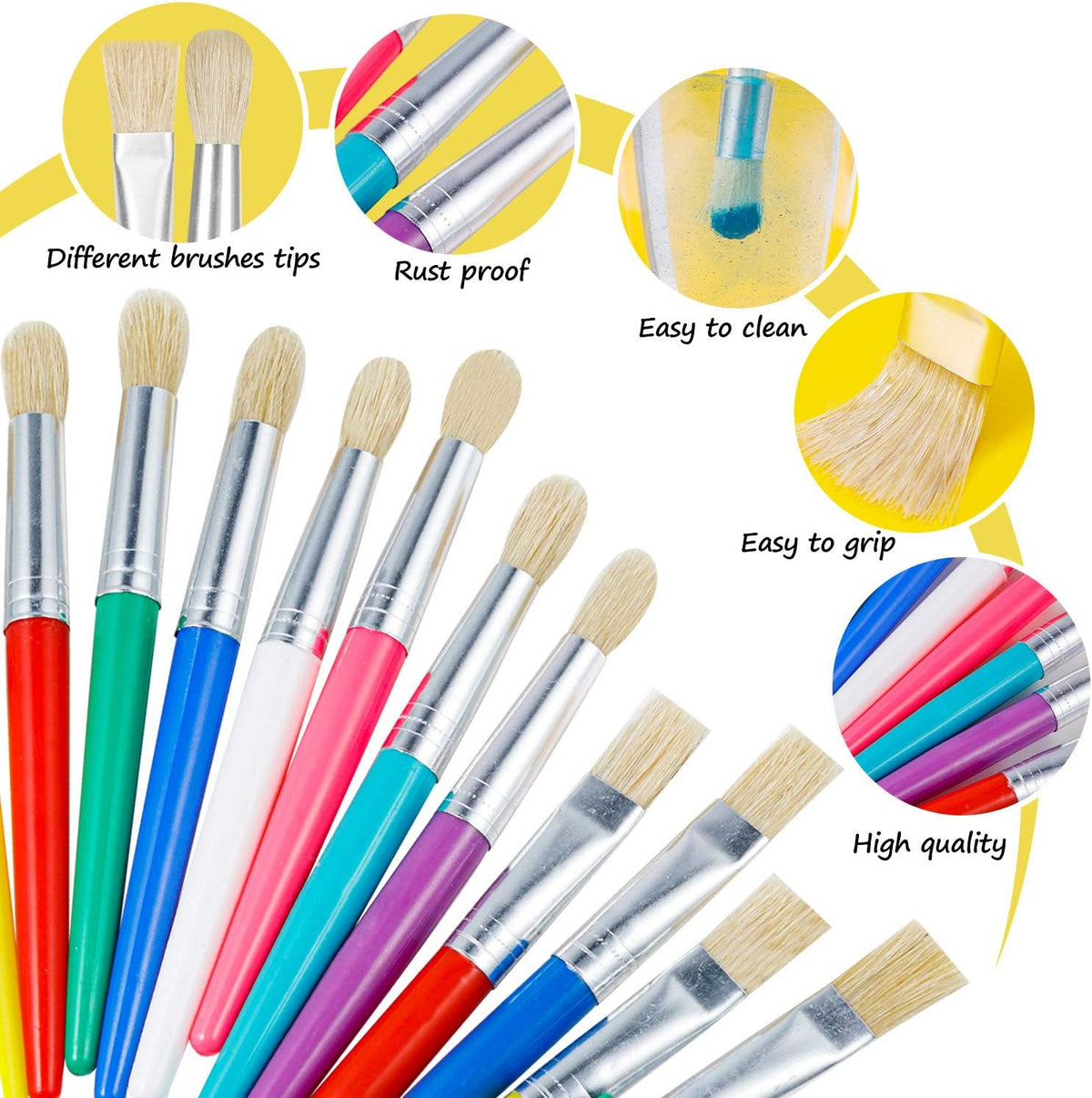 YGAOHF 24 Pcs Paint Brushes for Kids Bulk - 48 Pack - image 3