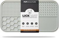 Dog Lick Mat for Dogs, Feeding Pad for Anxious Pets Plus 4 Different Puzzles for Mental Stimulation - 1 Pack / Grey