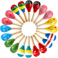 Hedume 20 painted mini wooden maracas in ten styles
