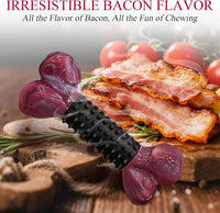 Tough Dog Toys for Aggressive Chewers: Beef Flavored Long Lasting Dog - 2 PC-Bacon-Black - image 3
