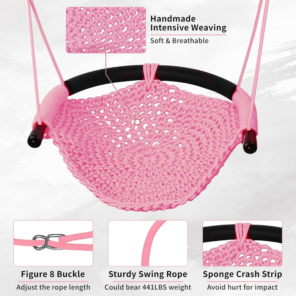 Hi-Na Tree Swing for Kids - Pink - image 4