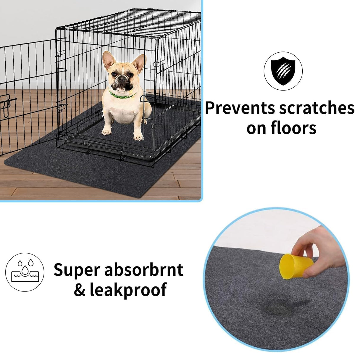 Kennel Pad Dog Crate Mat Liner, 48" x 29" - 48" x 29" - 1 Pack - image 3