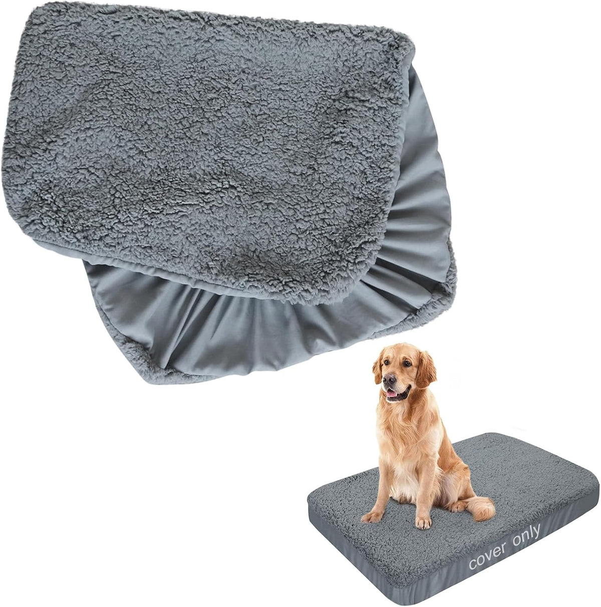 Waterproof Dog Bed Covers Replacement Washable 41 x 29 inch – Essentials for Dogs - Grey / 29 x 41 x 6inch