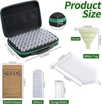 Seed Storage Box, Portable Seed Saving Box, Sturdy Seed Organizer Kit Seed Envelopes Funnel Label, Seed Container for Flower Plants Vegetable Seed, M-60 Slots