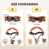 Dog Goggles Small Breed, Dog Sunglasses UV Protection Puppy Eyewear for Small Pet Outdoor Riding - Small / Orange - image 4