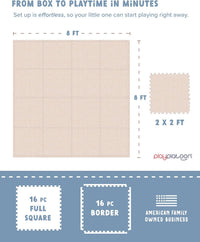 Play Platoon Kids Play Mat, 9 Tile 72x72 Inch - 96"L x 96"W x 0.6"Th / Savanna - image 2