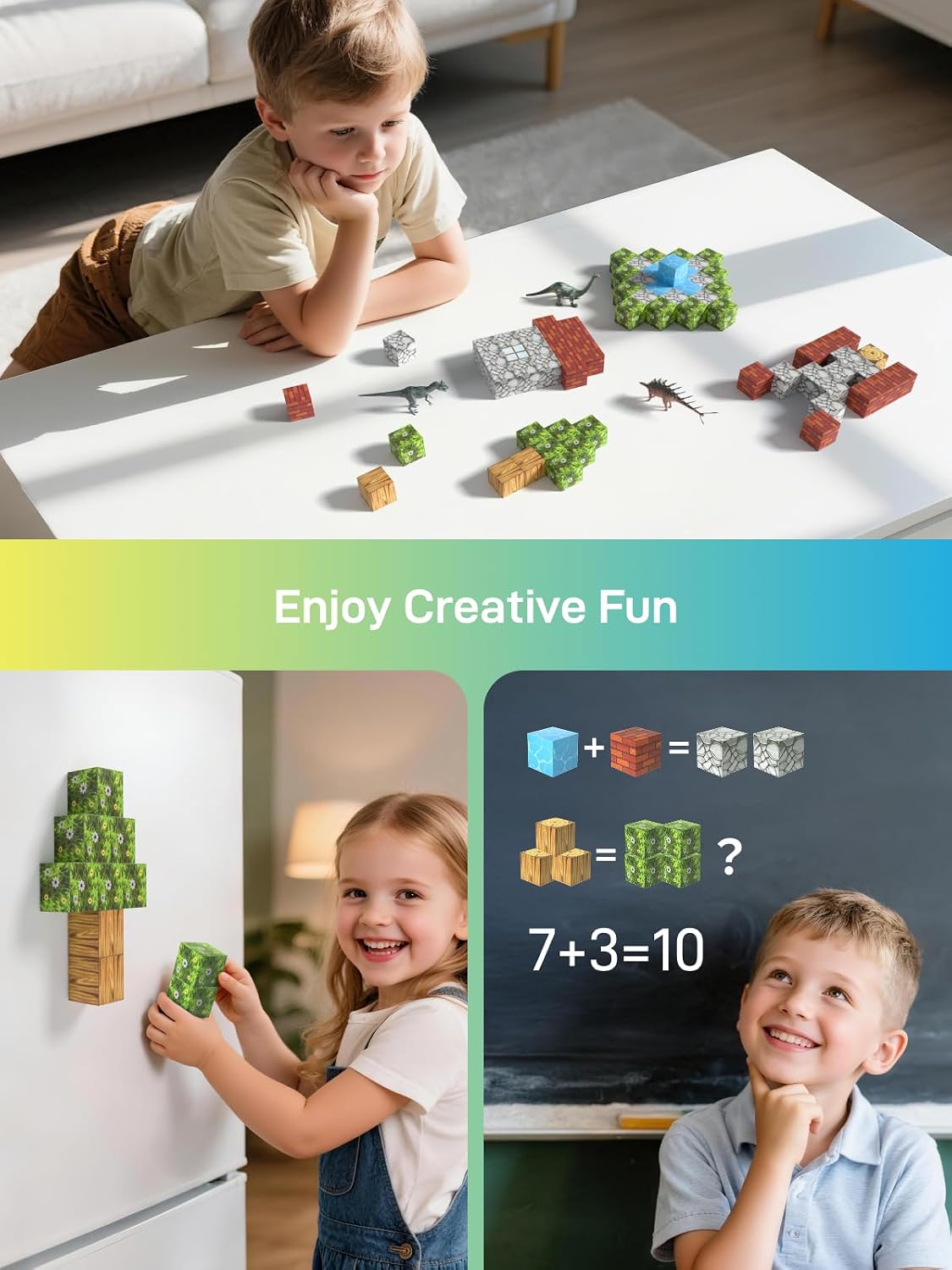 Veecafiodi magnetic blocks set with dinosaur figures - view 5
