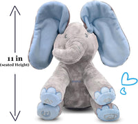 Dimple Kaia Peek-A-Boo Elephant, Interactive Singing Plush Toy - Blue Elephant - image 2
