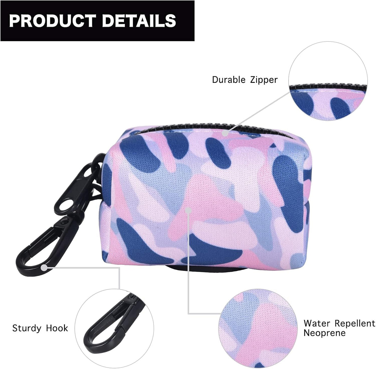 Petmolico Dog Poop Bag Holder Dispenser 2 Pack, Pink Rose – Essentials for Dogs - Blue Pink Camouflage - image 3
