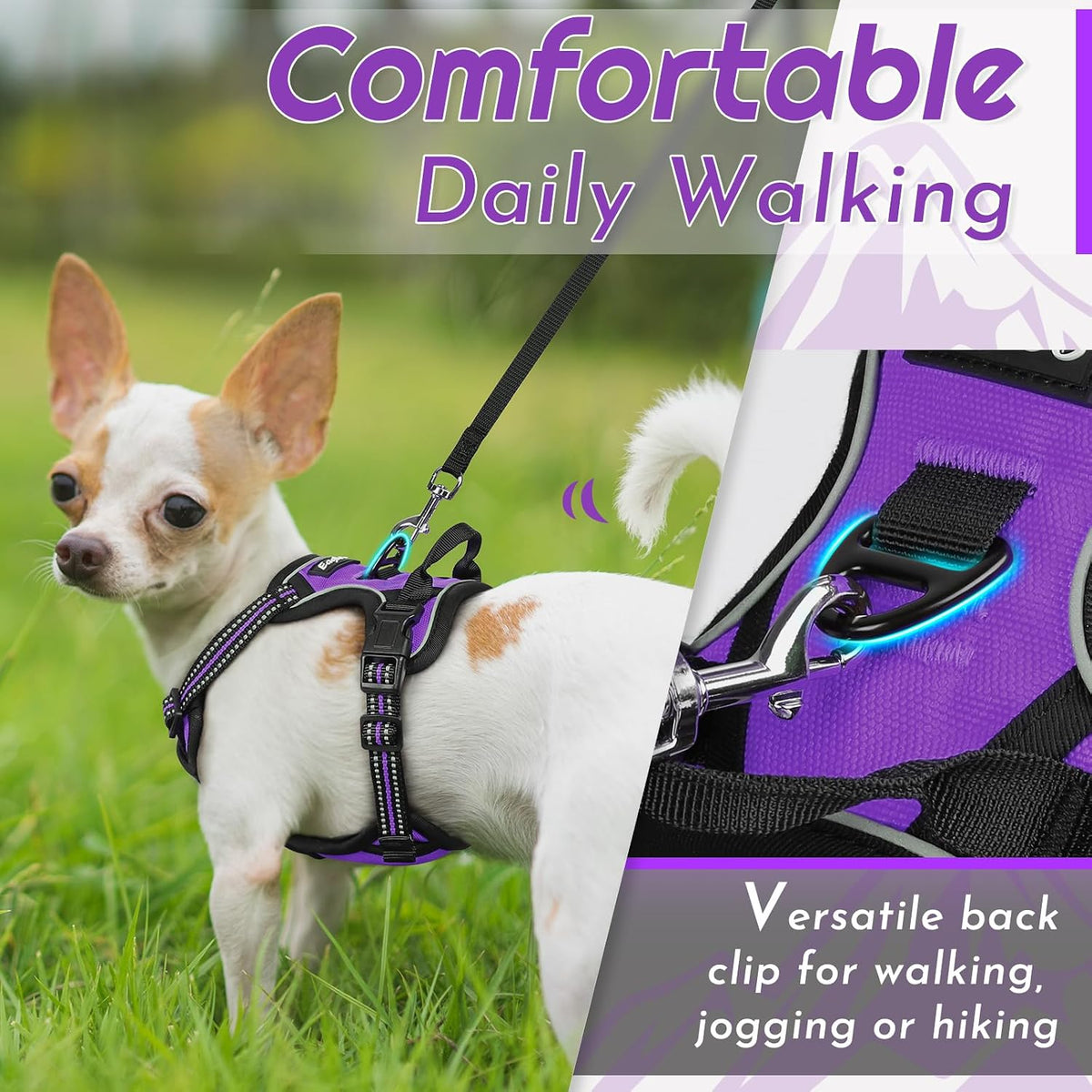 Eagloo Dog Harness for Large Dogs - X-Small / Purple - image 4